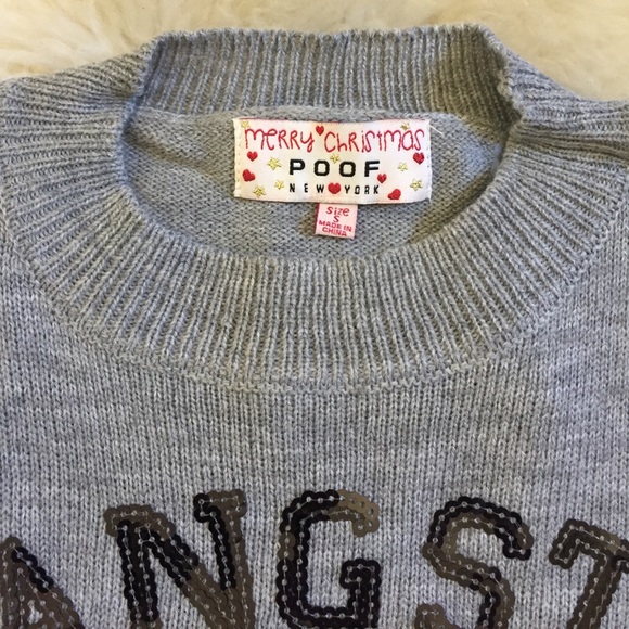 Last One- Sequin Gangsta Wrapper Christmas Sweater - Picture 3 of 8